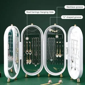 Foldable, Dustproof & Elegant Storage for Earrings, Necklaces & Bracelets ✨
