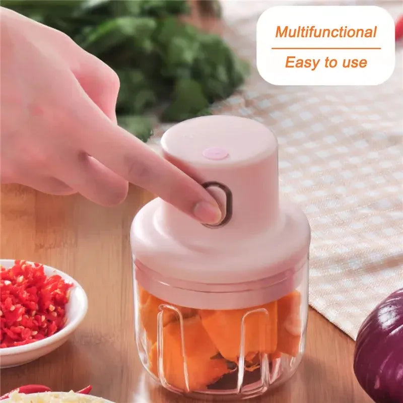 USB Rechargeable, Portable & Powerful – 250ml Electric Garlic Chopper (Random Color)