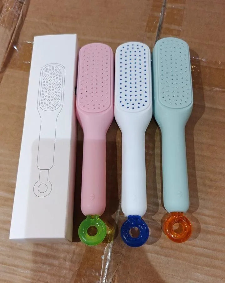 💖✨ Self-Cleaning Hair Comb – Anti-Static Massage Brush for Smooth, Shiny & Healthy Hair! 💆‍♀️🪮