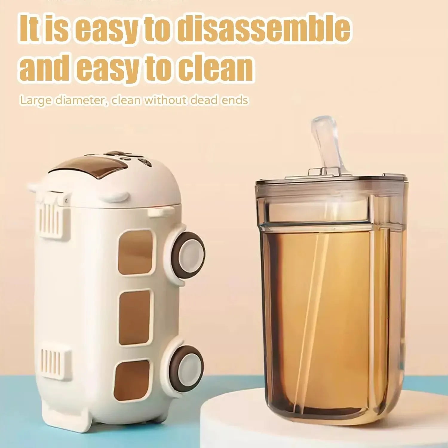 🚌 School Bus Design Kids Water Bottle With Strap – 500ml Leak-Proof Bottle 🎒