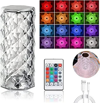 💎 16 Colors Diamond Rose Crystal Touch Lamp 🌈