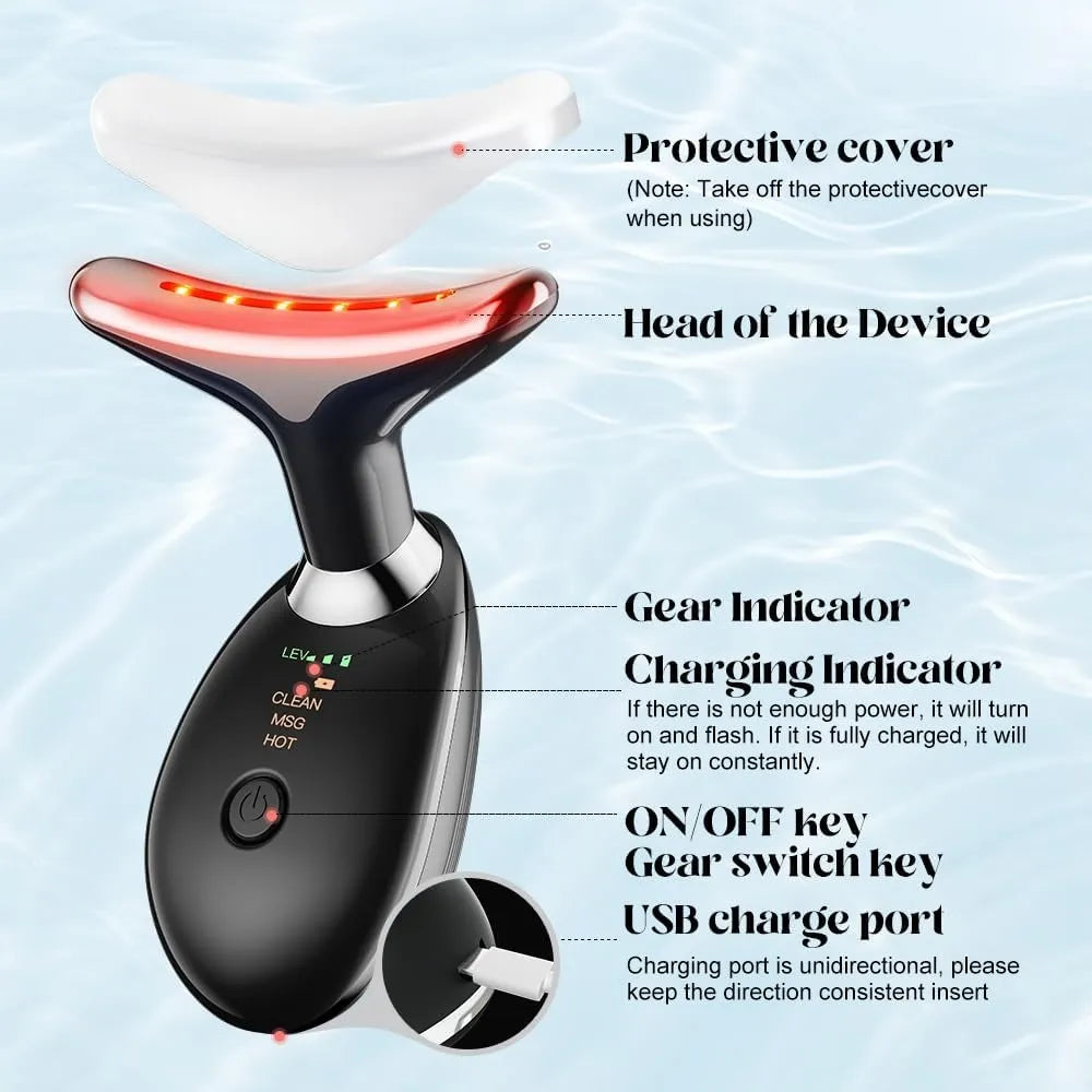 💖 EMS Face Lifting Facial Massager – Neck & Eye Microcurrent Vibrator 🌸
