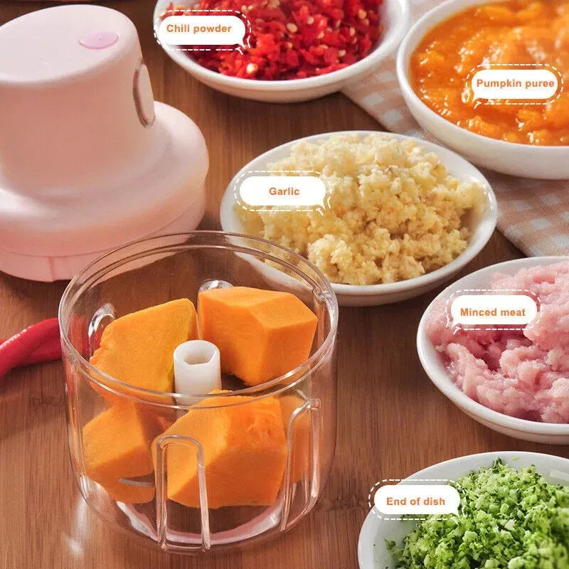 USB Rechargeable, Portable & Powerful – 250ml Electric Garlic Chopper (Random Color)