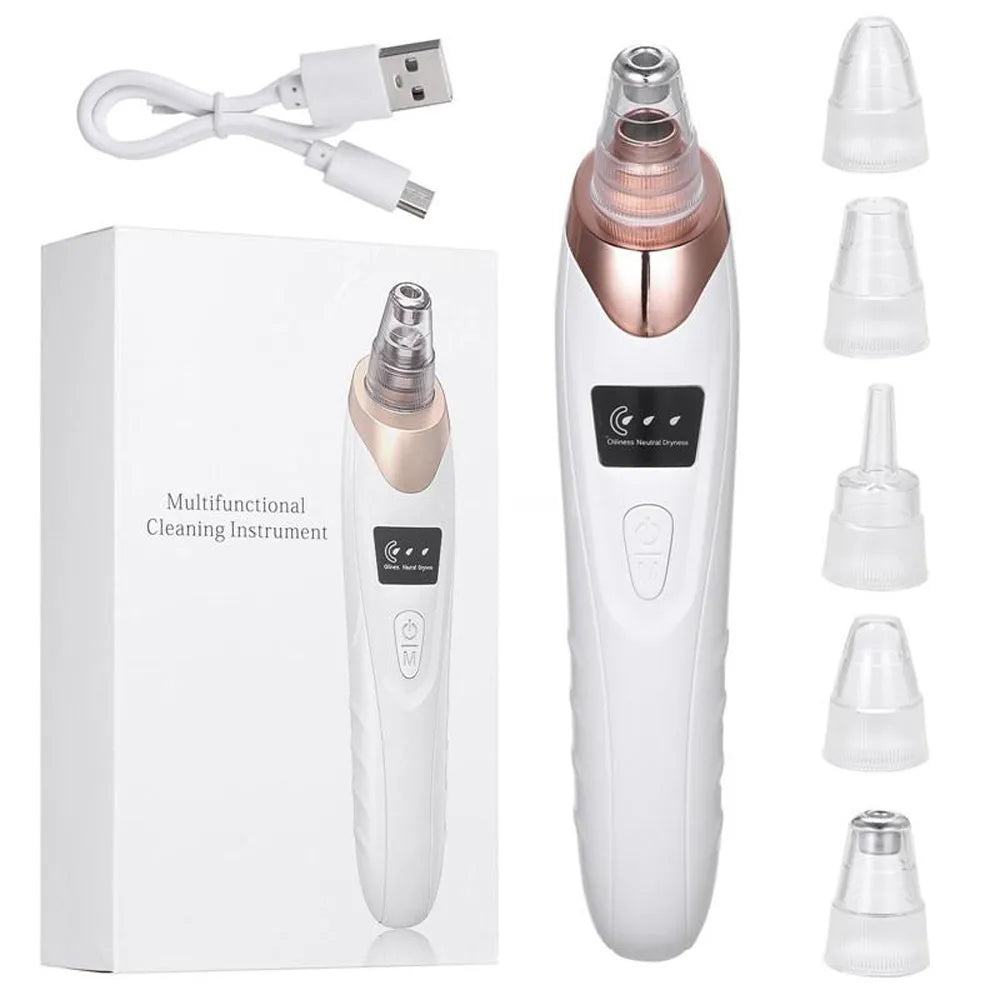 💕⚡ Face Vacuum Suction Blackhead Remover – Electric Deep Pore Cleansing Tool for Nose & Face 🌸