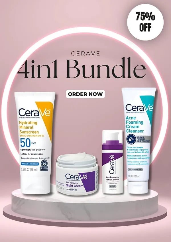 💖🌙 CeraVe 4 in 1 Skincare Kit – Cleanse, Protect, Hydrate & Glow ✨