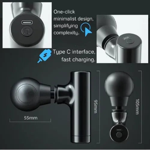 💆‍♀️Rechargeable Facial Gun Massager – Portable Type-C Skincare Relaxation Device✨