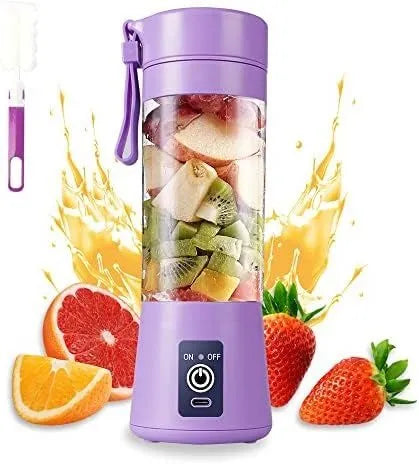 🥭⚡ Rechargeable Portable Mini Juicer Blender – 6 Blades, 380ml Outdoor Juicing Cup 💕