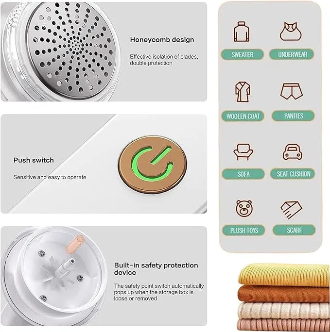 ⚡🧥 Electric Lint Remover – Rechargeable Fabric Shaver for Clean, Smooth & New-Looking Clothes 💖