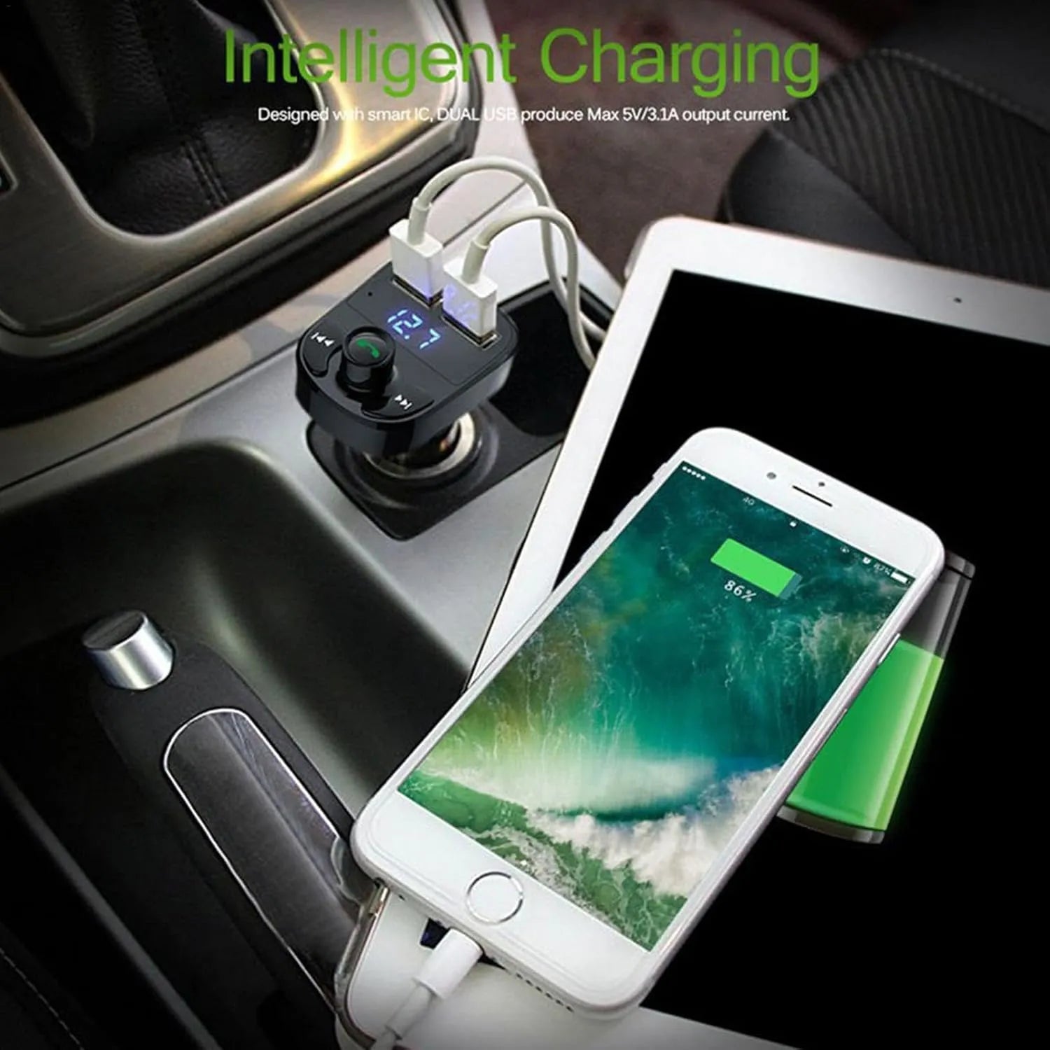 🚗🎧 X8 Car MP3 Player & FM Transmitter (3.1A Dual USB)